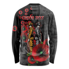 Brisbane Broncos ANZAC Personalised Long Sleeve Shirt Lest We Forget Poppy Camo