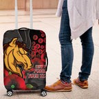 Brisbane Broncos ANZAC Personalised Luggage Cover Lest We Forget Poppy Camo