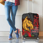 Brisbane Broncos ANZAC Personalised Luggage Cover Lest We Forget Poppy Camo