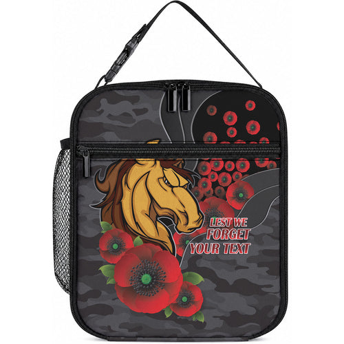 Brisbane Broncos ANZAC Personalised Lunch Bag Lest We Forget Poppy Camo