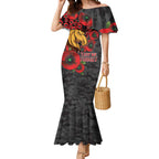 Brisbane Broncos ANZAC Personalised Mermaid Dress Lest We Forget Poppy Camo