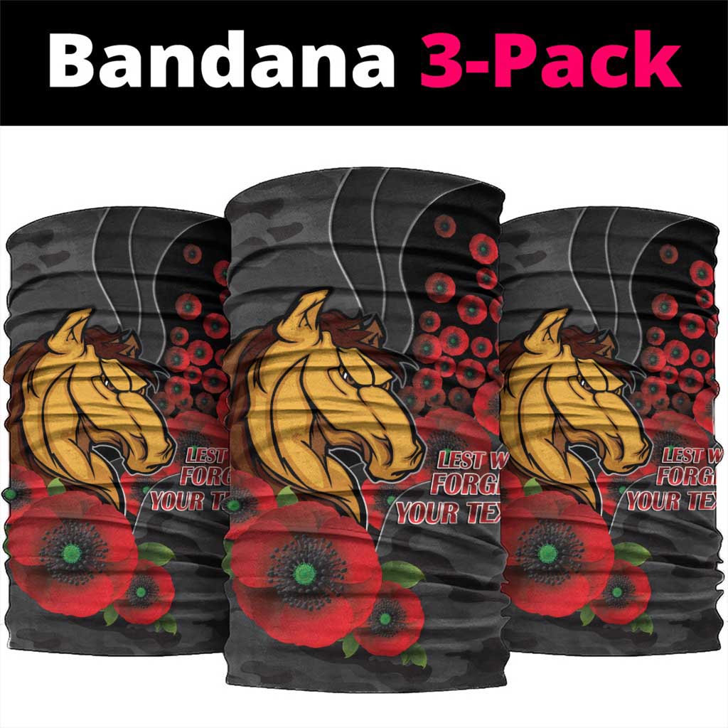 Brisbane Broncos ANZAC Personalised Neck Gaiter Lest We Forget Poppy Camo