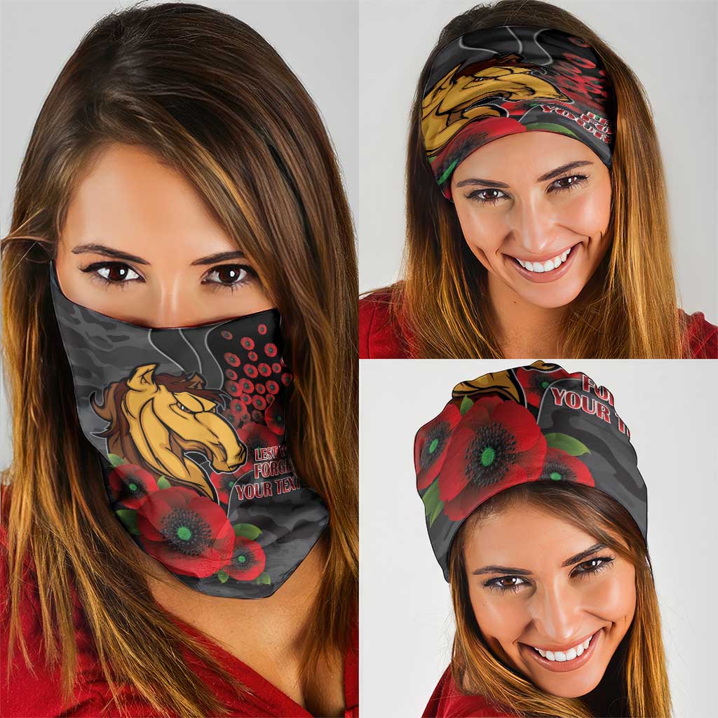 Brisbane Broncos ANZAC Personalised Neck Gaiter Lest We Forget Poppy Camo