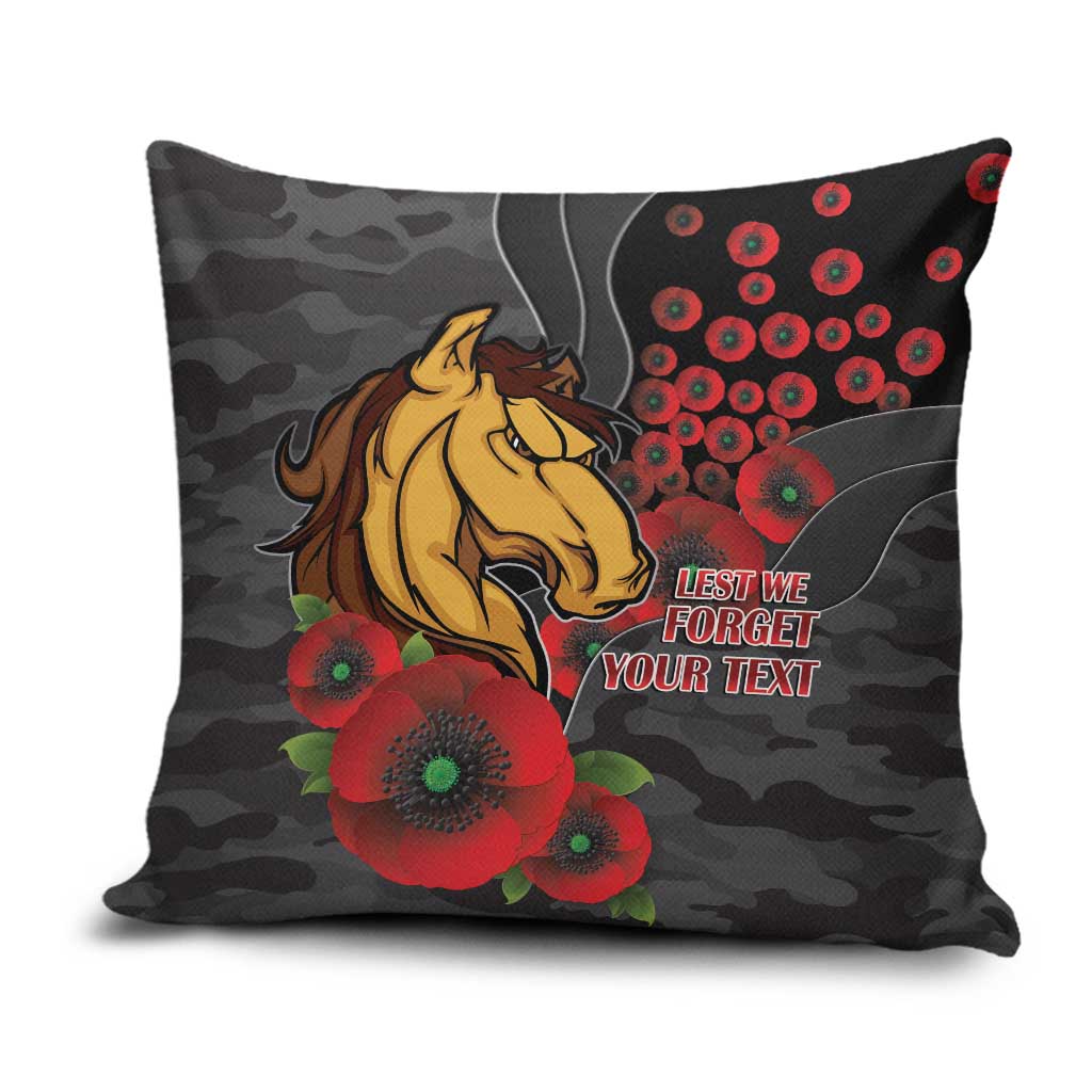 Brisbane Broncos ANZAC Personalised Pillow Cover Lest We Forget Poppy Camo