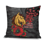 Brisbane Broncos ANZAC Personalised Pillow Cover Lest We Forget Poppy Camo