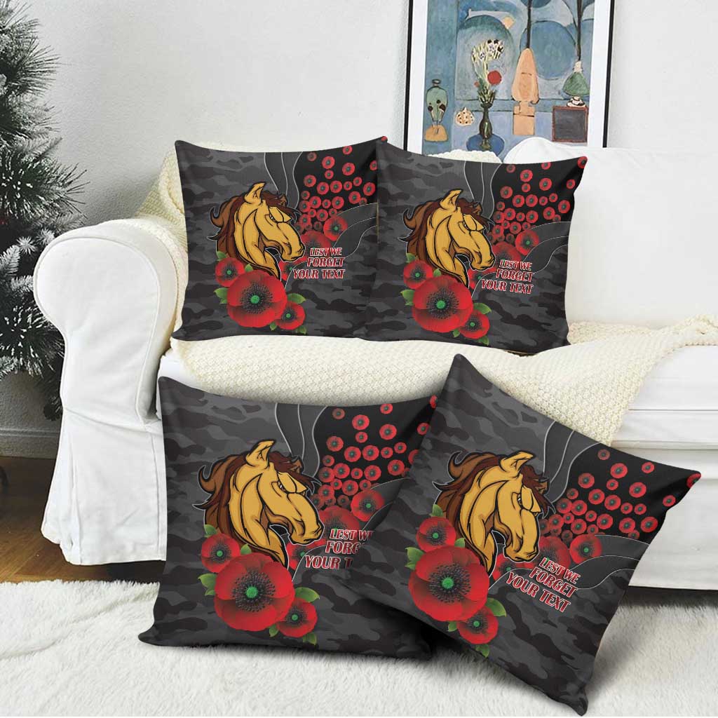 Brisbane Broncos ANZAC Personalised Pillow Cover Lest We Forget Poppy Camo
