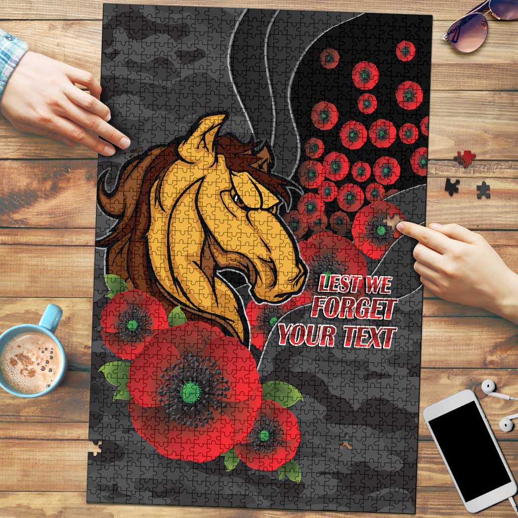 Brisbane Broncos ANZAC Personalised Puzzle Lest We Forget Poppy Camo