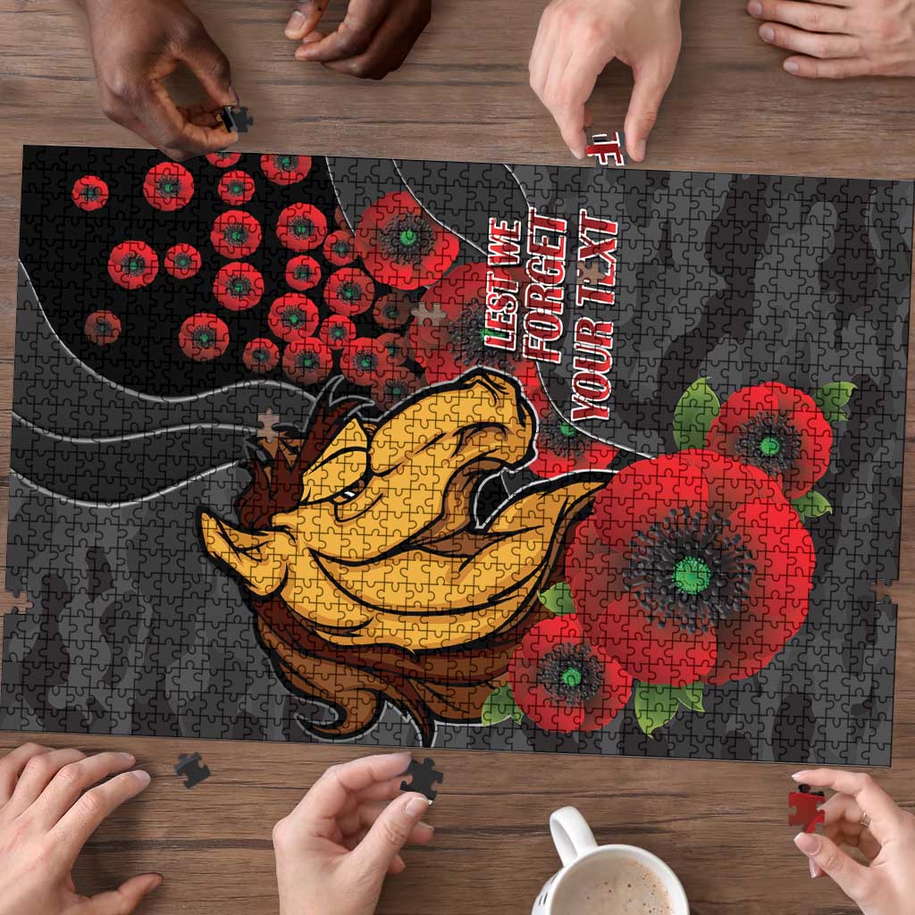 Brisbane Broncos ANZAC Personalised Puzzle Lest We Forget Poppy Camo