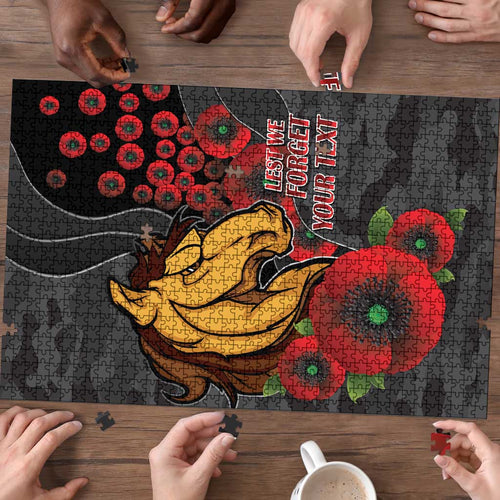 Brisbane Broncos ANZAC Personalised Puzzle Lest We Forget Poppy Camo