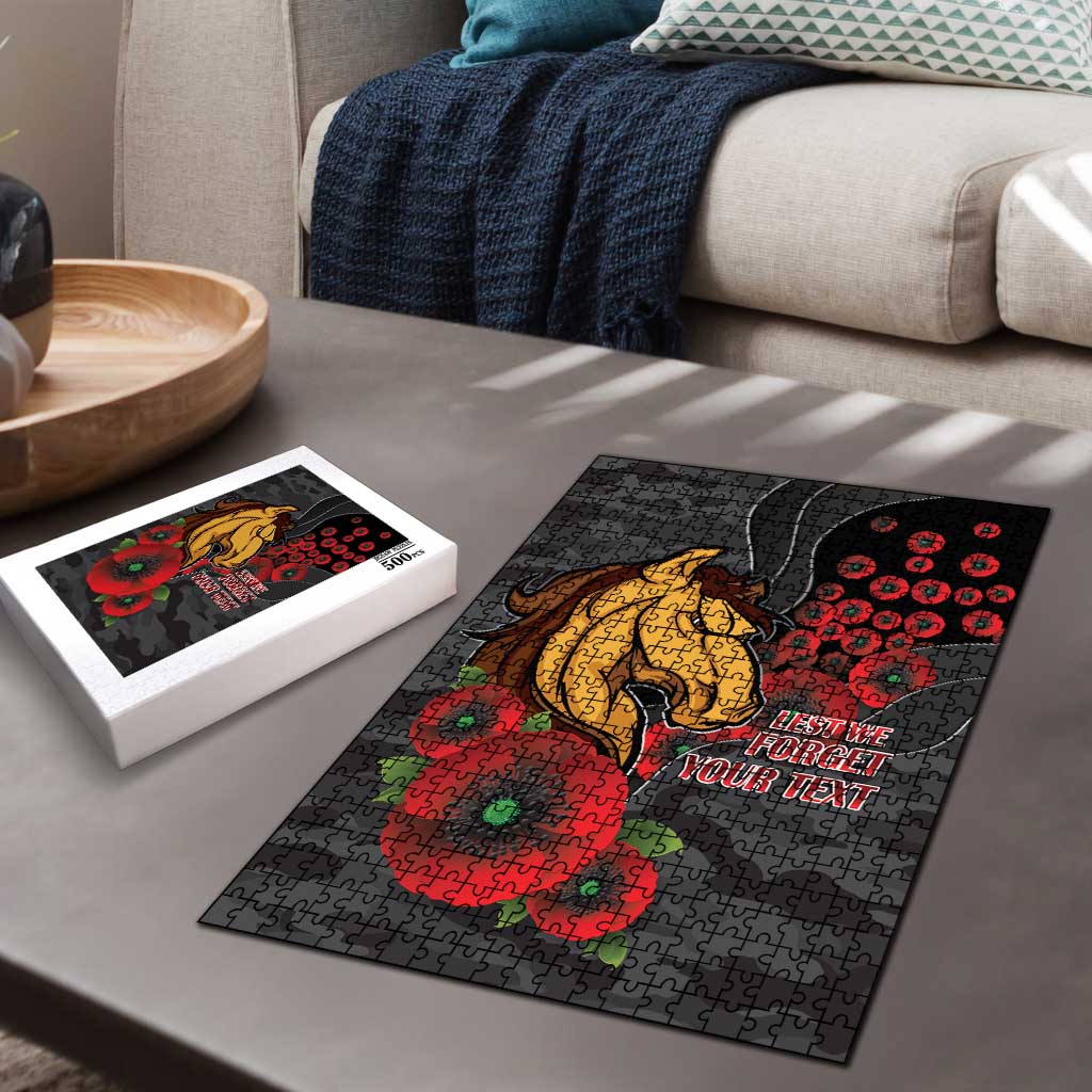 Brisbane Broncos ANZAC Personalised Puzzle Lest We Forget Poppy Camo