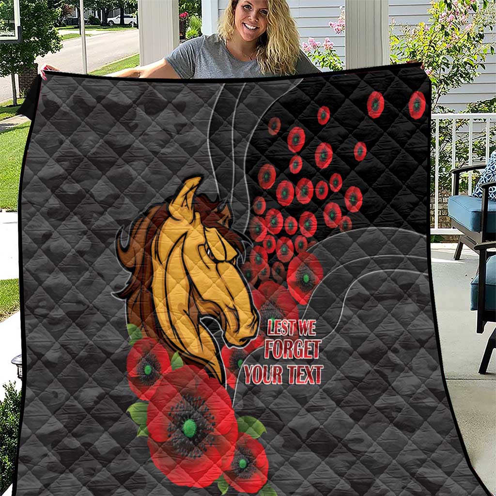 Brisbane Broncos ANZAC Personalised Quilt Lest We Forget Poppy Camo