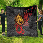 Brisbane Broncos ANZAC Personalised Quilt Lest We Forget Poppy Camo