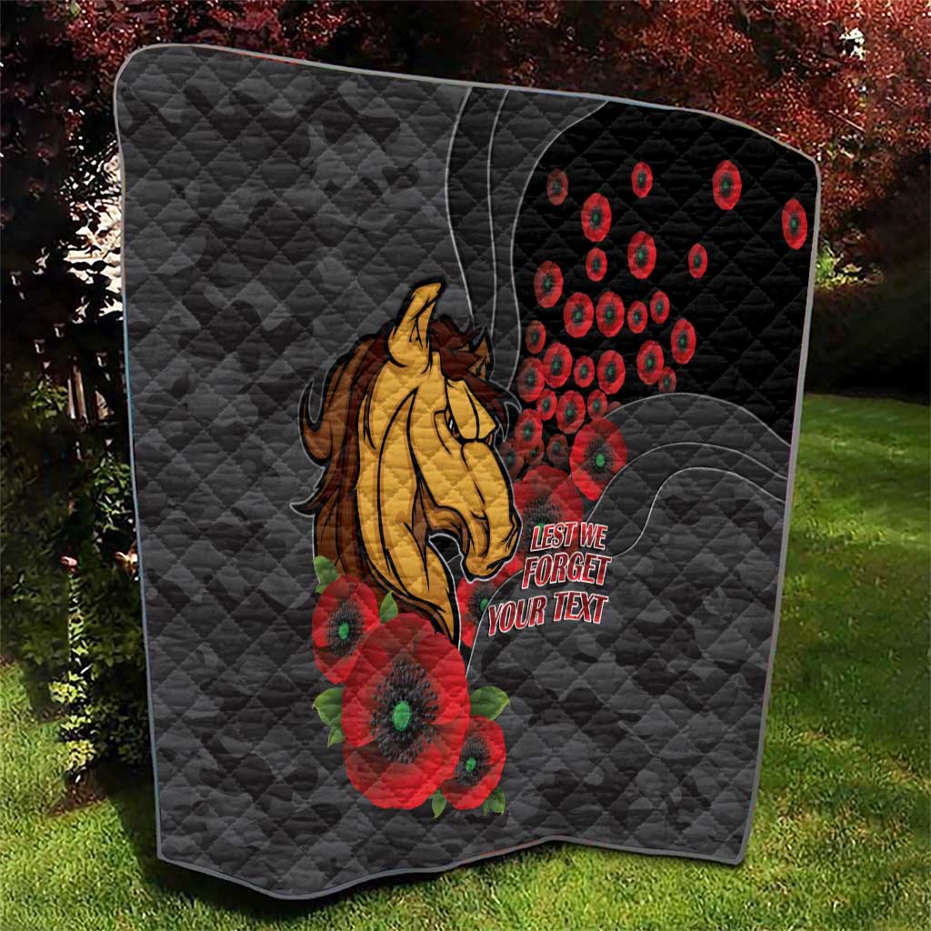 Brisbane Broncos ANZAC Personalised Quilt Lest We Forget Poppy Camo