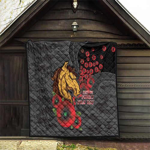Brisbane Broncos ANZAC Personalised Quilt Lest We Forget Poppy Camo