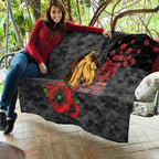Brisbane Broncos ANZAC Personalised Quilt Lest We Forget Poppy Camo