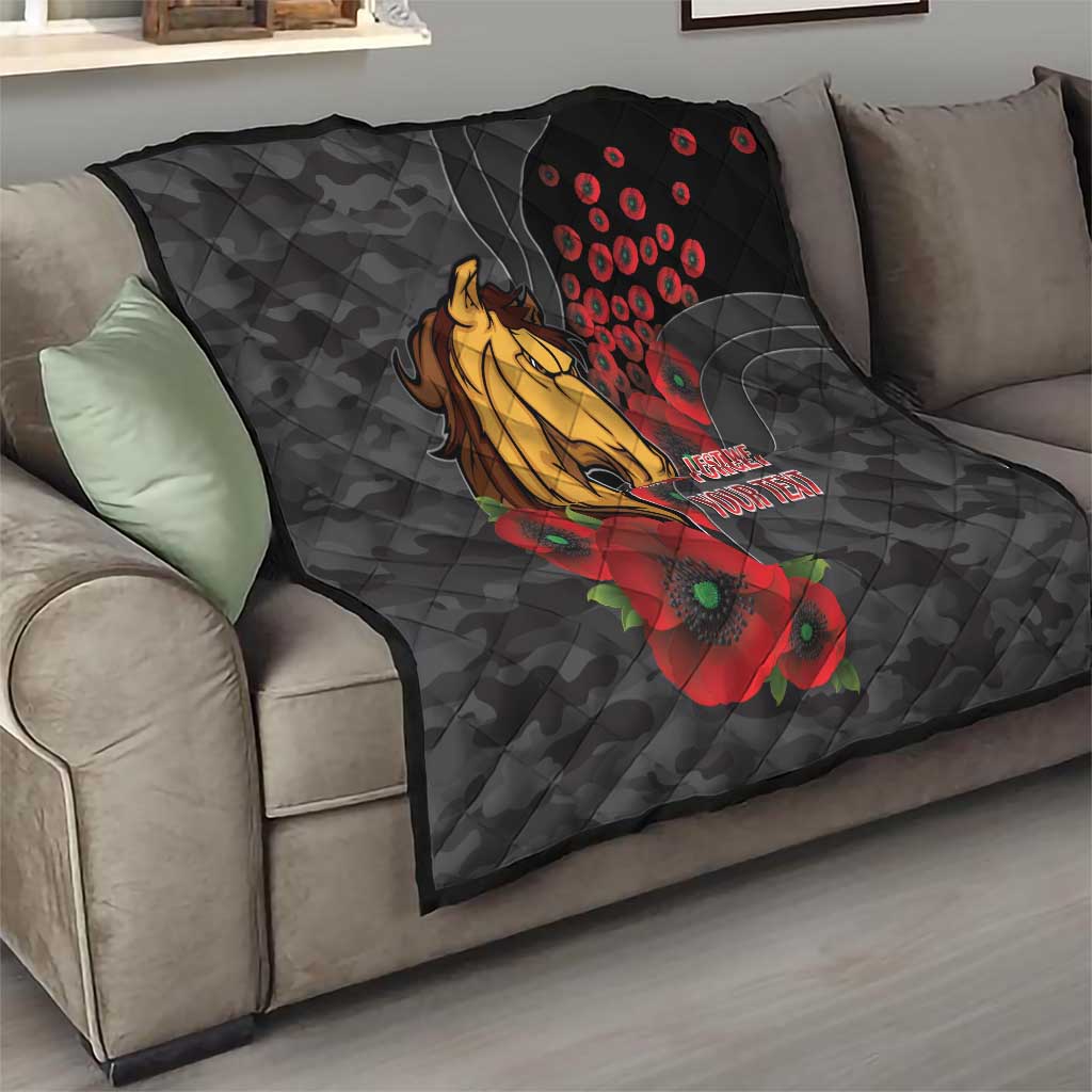 Brisbane Broncos ANZAC Personalised Quilt Lest We Forget Poppy Camo