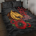 Brisbane Broncos ANZAC Personalised Quilt Bed Set Lest We Forget Poppy Camo