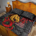 Brisbane Broncos ANZAC Personalised Quilt Bed Set Lest We Forget Poppy Camo