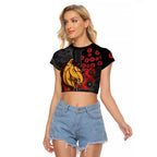 Brisbane Broncos ANZAC Personalised Raglan Cropped T Shirt Lest We Forget Poppy Camo