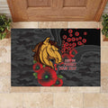 Brisbane Broncos ANZAC Personalised Rubber Doormat Lest We Forget Poppy Camo