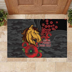 Brisbane Broncos ANZAC Personalised Rubber Doormat Lest We Forget Poppy Camo