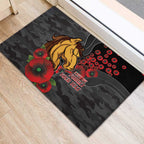 Brisbane Broncos ANZAC Personalised Rubber Doormat Lest We Forget Poppy Camo