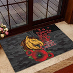 Brisbane Broncos ANZAC Personalised Rubber Doormat Lest We Forget Poppy Camo