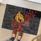 Brisbane Broncos ANZAC Personalised Rubber Doormat Lest We Forget Poppy Camo