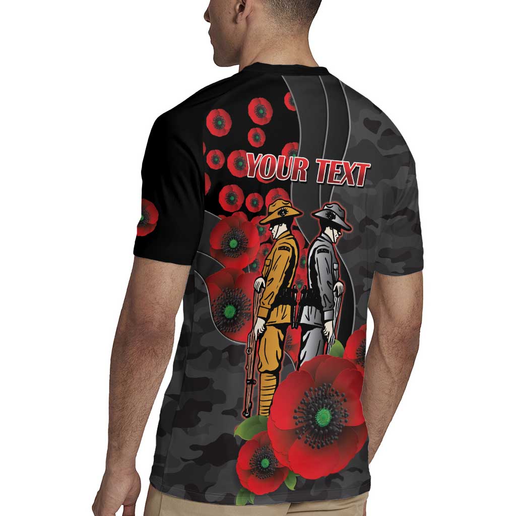 Brisbane Broncos ANZAC Personalised Rugby Jersey Lest We Forget Poppy Camo