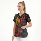 Brisbane Broncos ANZAC Personalised Scrub Top Lest We Forget Poppy Camo