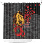 Brisbane Broncos ANZAC Personalised Shower Curtain Lest We Forget Poppy Camo