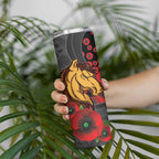 Brisbane Broncos ANZAC Personalised Skinny Tumbler Lest We Forget Poppy Camo