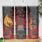 Brisbane Broncos ANZAC Personalised Skinny Tumbler Lest We Forget Poppy Camo