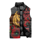 Brisbane Broncos ANZAC Personalised Sleeveless Puffer Jacket Lest We Forget Poppy Camo