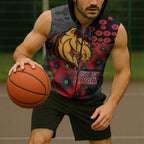 Brisbane Broncos ANZAC Personalised Sleeveless Zip Hoodie Lest We Forget Poppy Camo