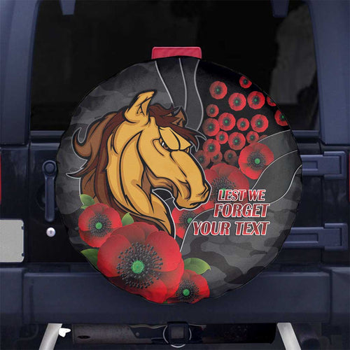 Brisbane Broncos ANZAC Personalised Spare Tire Cover Lest We Forget Poppy Camo
