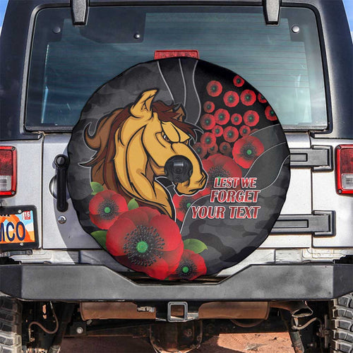 Brisbane Broncos ANZAC Personalised Spare Tire Cover Lest We Forget Poppy Camo