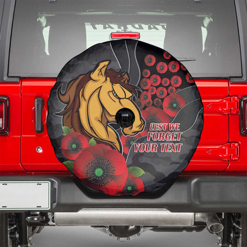 Brisbane Broncos ANZAC Personalised Spare Tire Cover Lest We Forget Poppy Camo