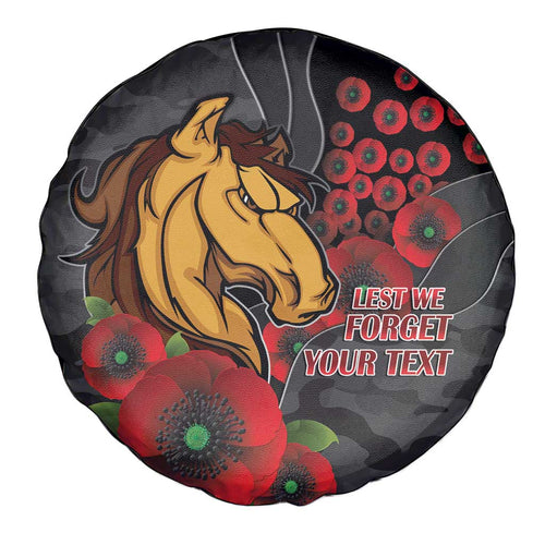 Brisbane Broncos ANZAC Personalised Spare Tire Cover Lest We Forget Poppy Camo