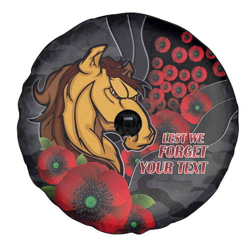 Brisbane Broncos ANZAC Personalised Spare Tire Cover Lest We Forget Poppy Camo
