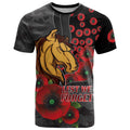 Brisbane Broncos ANZAC Personalised T Shirt Lest We Forget Poppy Camo