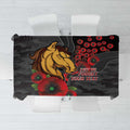 Brisbane Broncos ANZAC Personalised Tablecloth Lest We Forget Poppy Camo