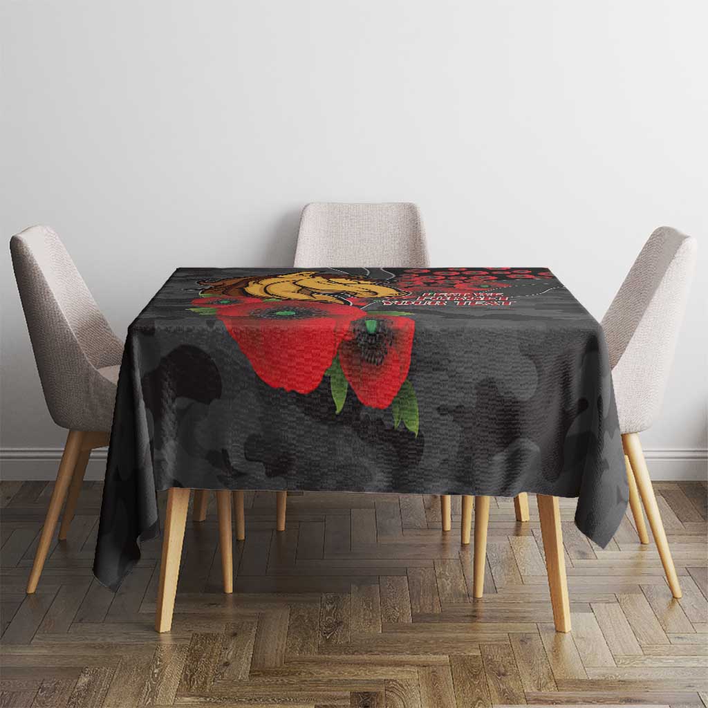 Brisbane Broncos ANZAC Personalised Tablecloth Lest We Forget Poppy Camo