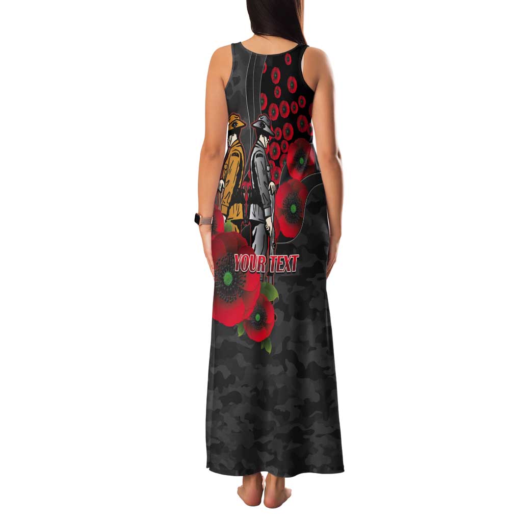 Brisbane Broncos ANZAC Personalised Tank Maxi Dress Lest We Forget Poppy Camo