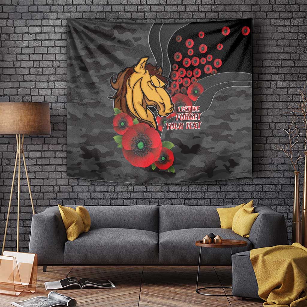 Brisbane Broncos ANZAC Personalised Tapestry Lest We Forget Poppy Camo