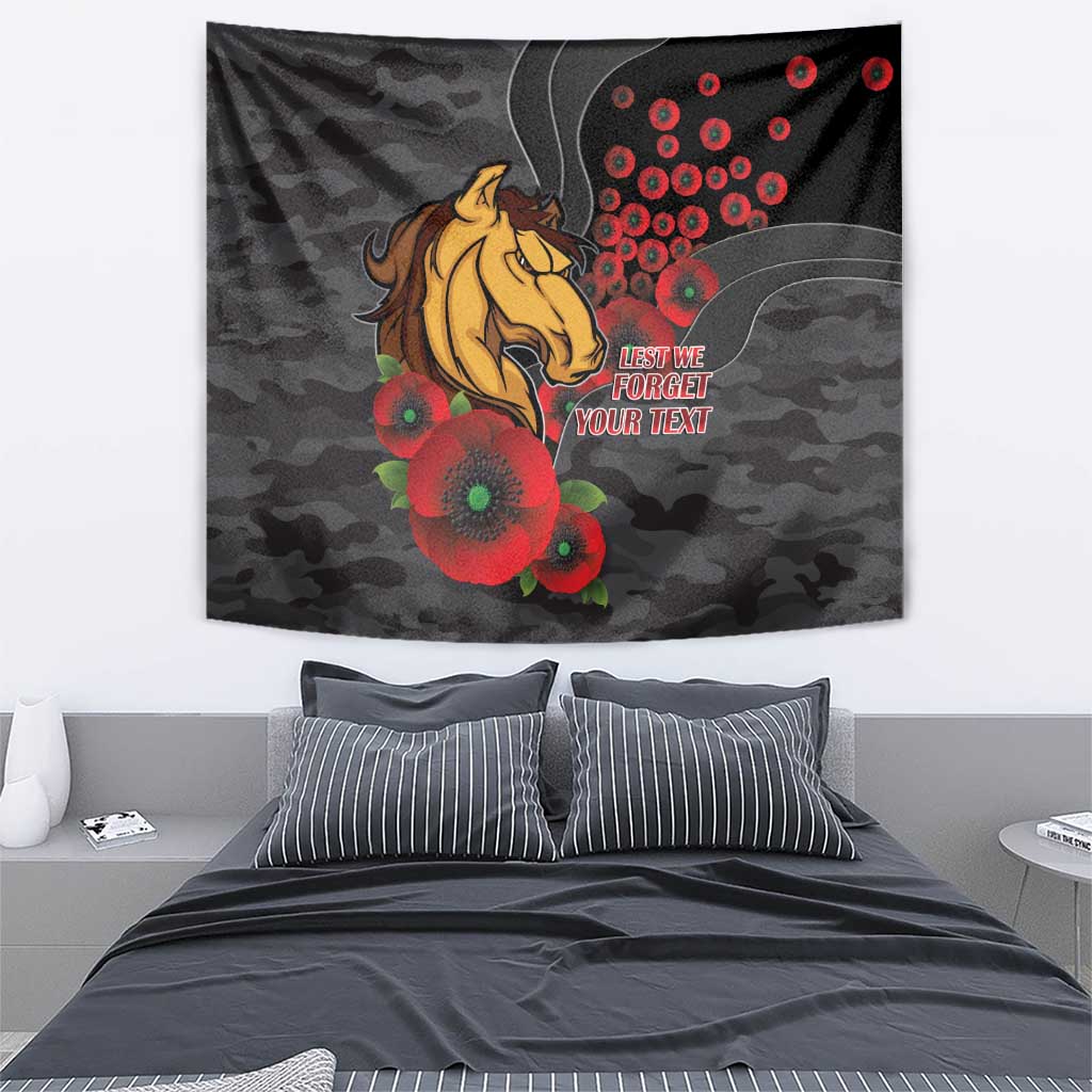 Brisbane Broncos ANZAC Personalised Tapestry Lest We Forget Poppy Camo