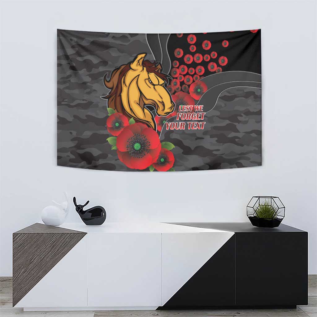 Brisbane Broncos ANZAC Personalised Tapestry Lest We Forget Poppy Camo