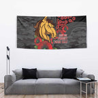 Brisbane Broncos ANZAC Personalised Tapestry Lest We Forget Poppy Camo