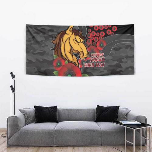 Brisbane Broncos ANZAC Personalised Tapestry Lest We Forget Poppy Camo