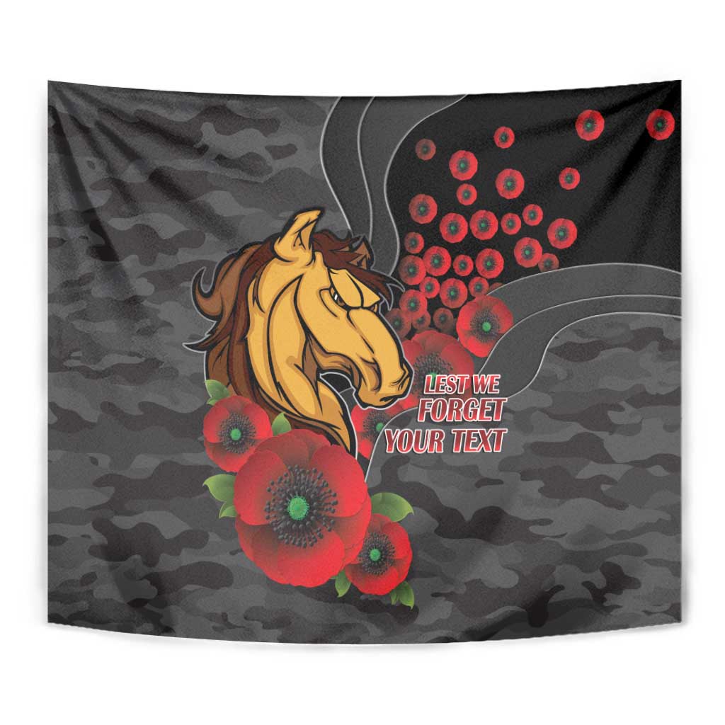 Brisbane Broncos ANZAC Personalised Tapestry Lest We Forget Poppy Camo